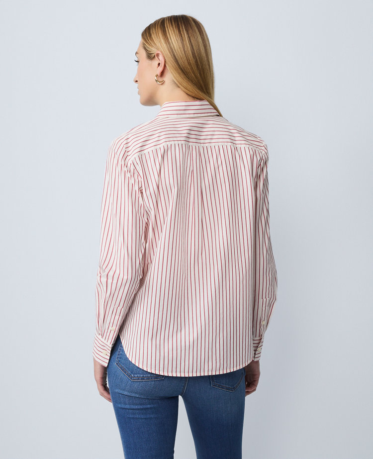 Petite Weekend Collection Striped Relaxed Perfect Shirt