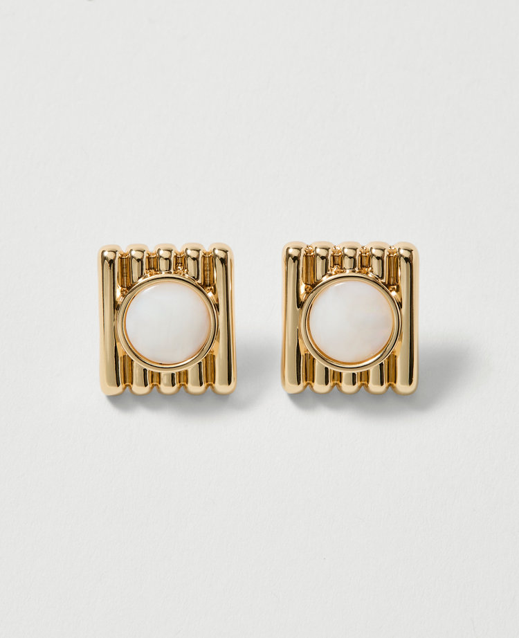 Textured Stone Stud Earrings