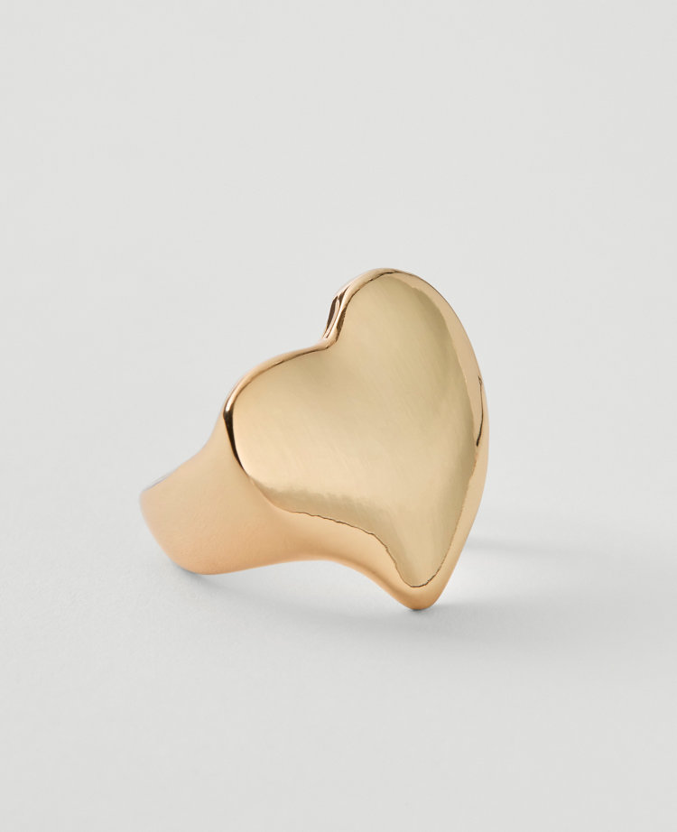 Metal Stone Heart Ring