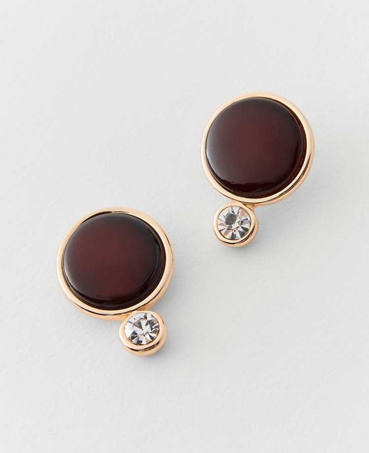 Crystal Stone Stud Earrings