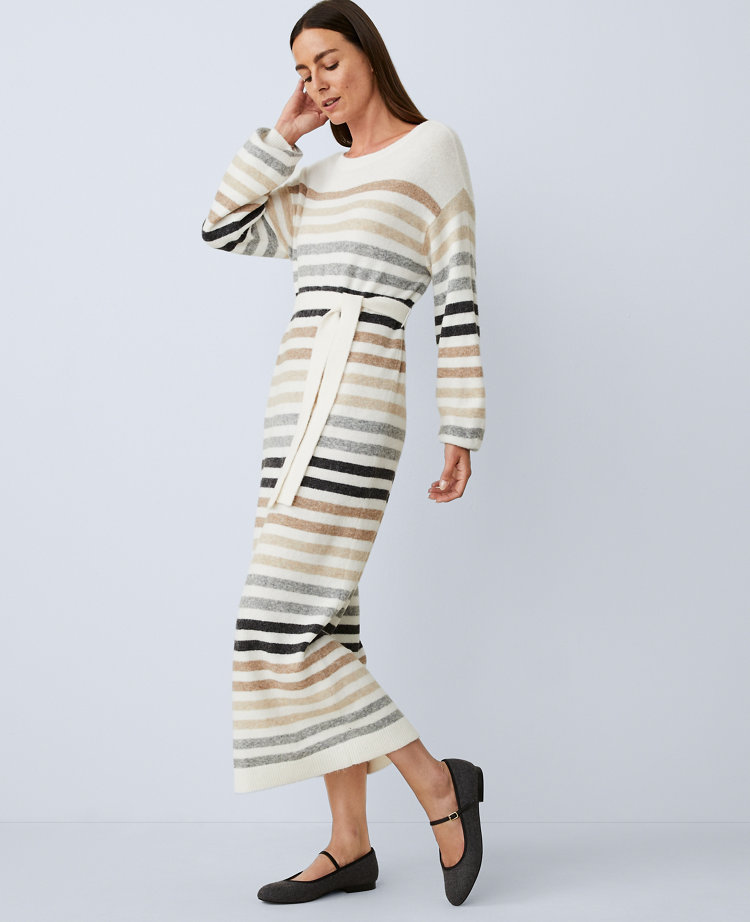 Weekend Collection Striped Midi Sweater Dress