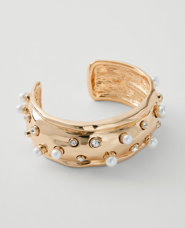 Metal Pearl Cuff Bracelet