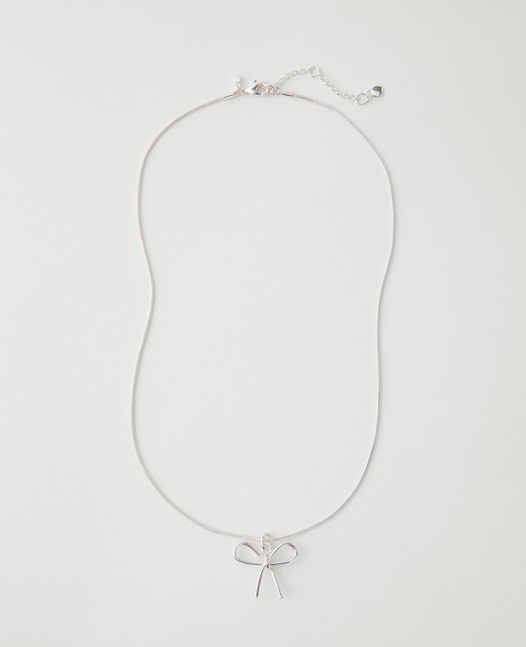 Metal Bow Pendant Necklace