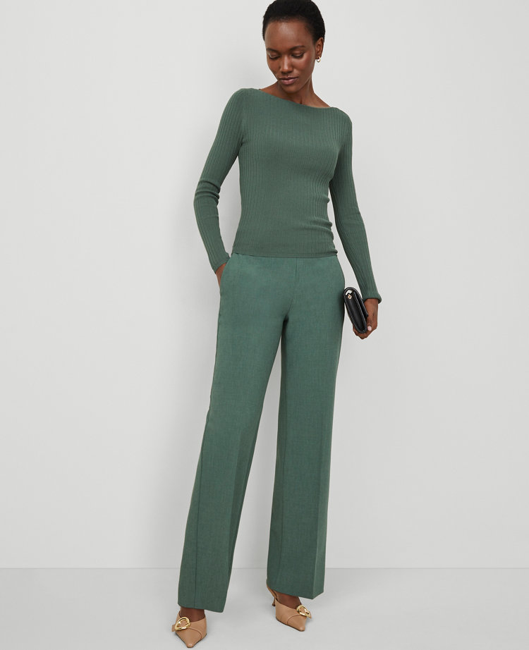 The Petite Side-Zip Straight Pant in Bi-Stretch