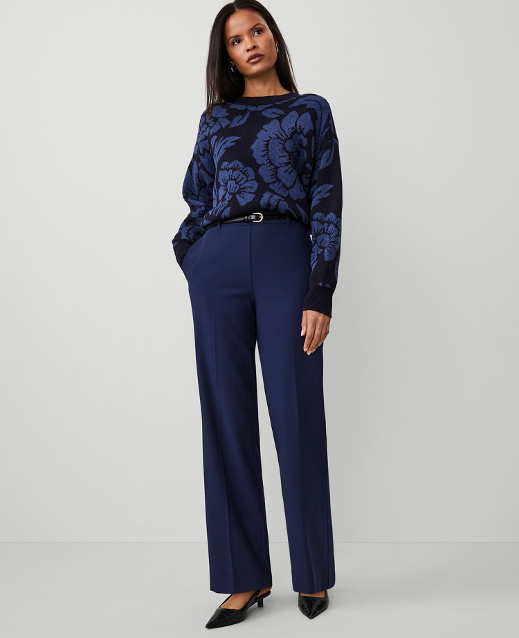 The Petite Side-Zip Straight Pant in Bi-Stretch