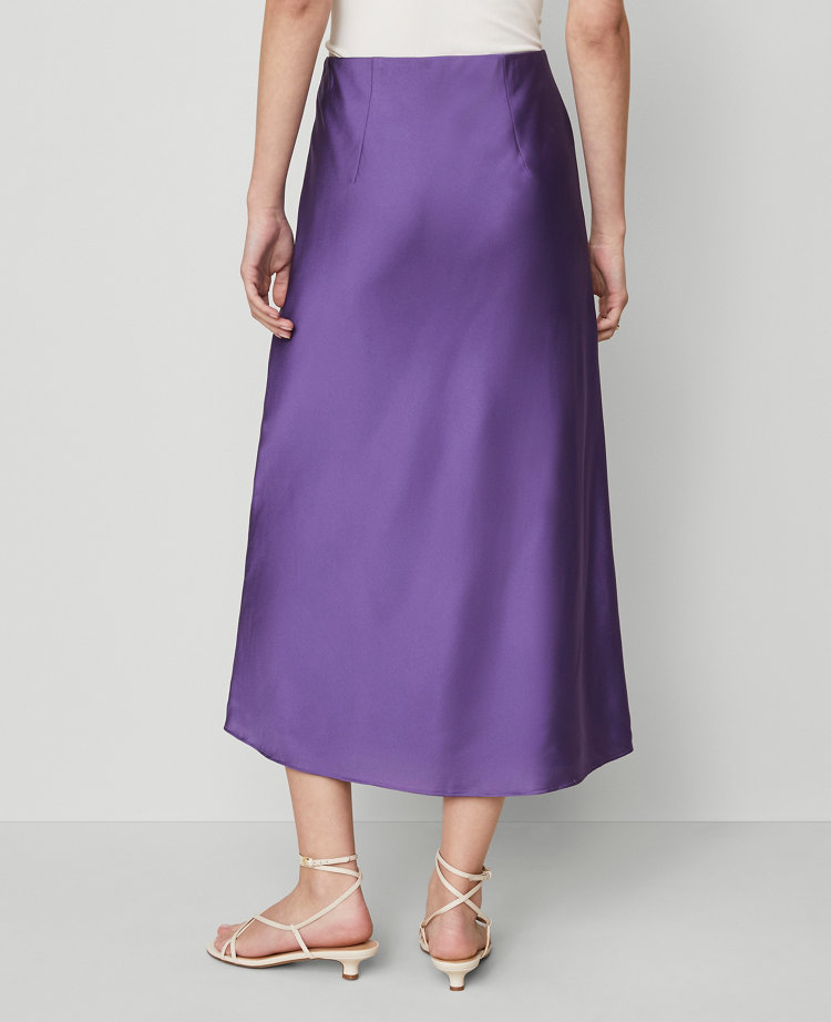 Satin Bias Midi Slip Skirt