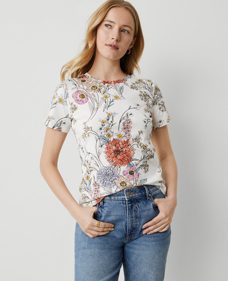 Floral Crew Neck Tee