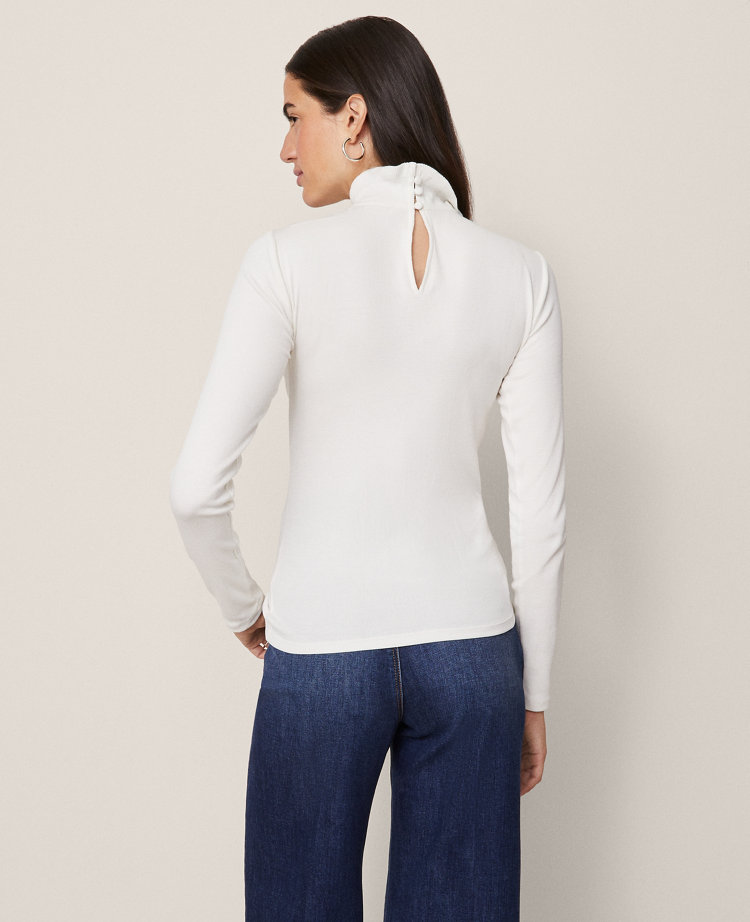 Weekend Collection Ruffle Mock Neck Top