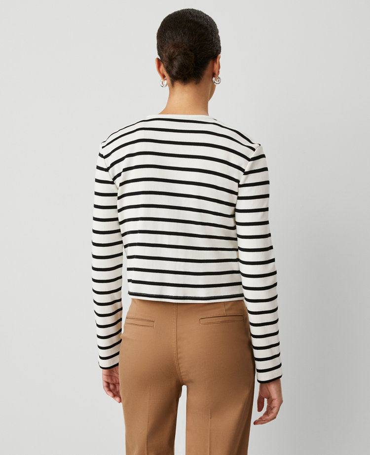 Petite Weekend Collection Striped Knit Jacket