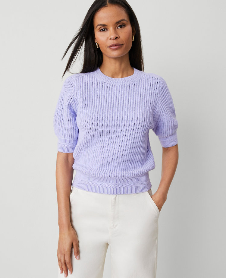 Petite Open Stitch Wedge Sweater
