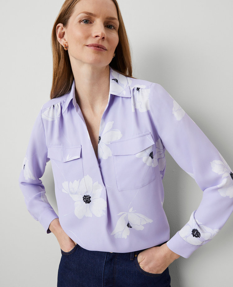 Petite Floral Camp Shirt