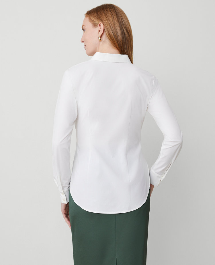 Ann Taylor Petite Side Tie Shirt White Women's