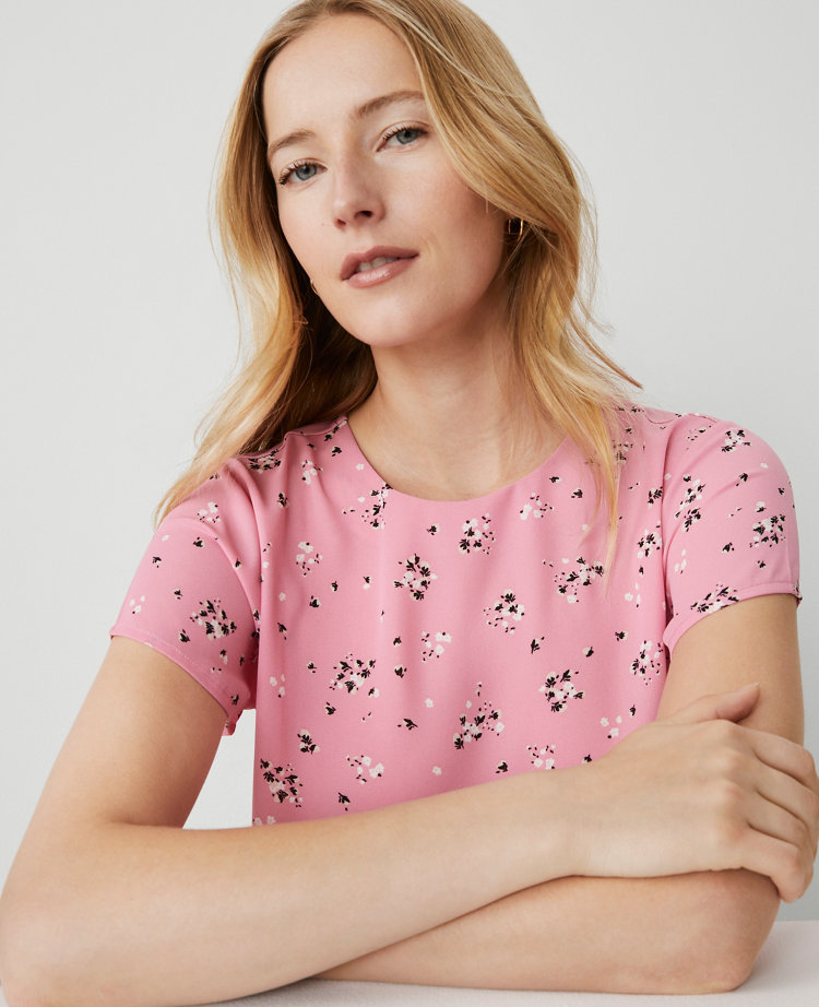Petite Floral Mixed Media Tee