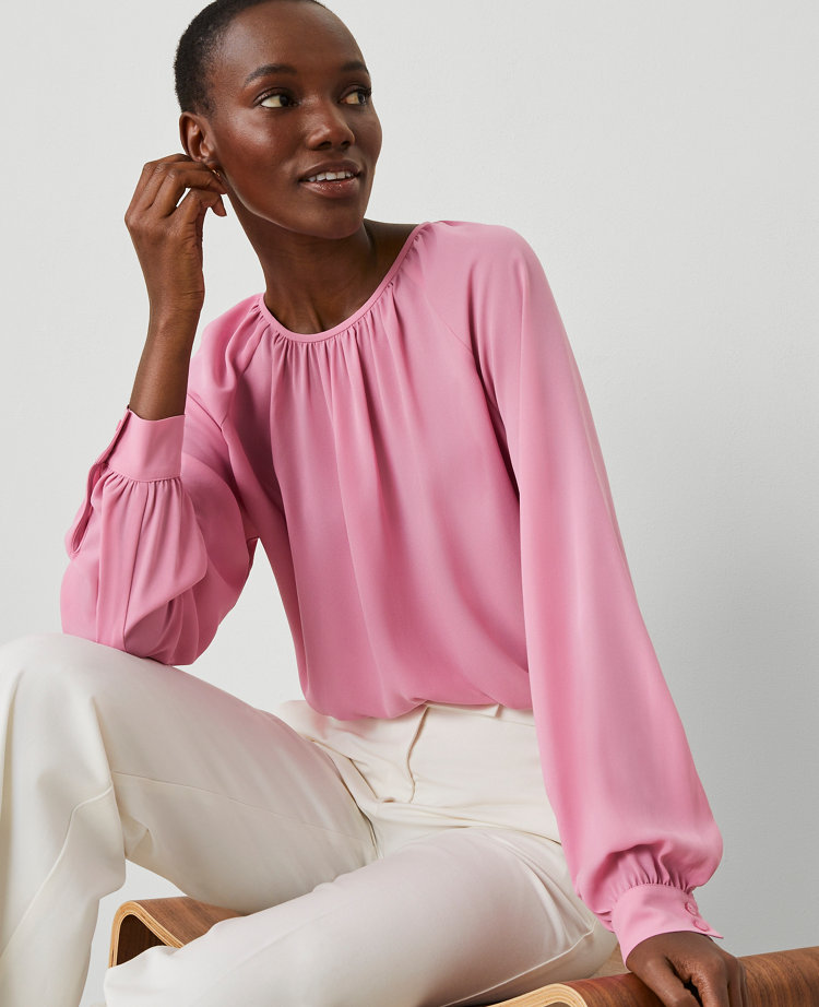 Shirred Raglan Blouse