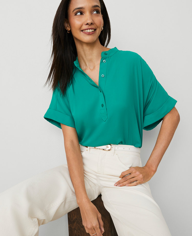 Petite Mock Neck Popover