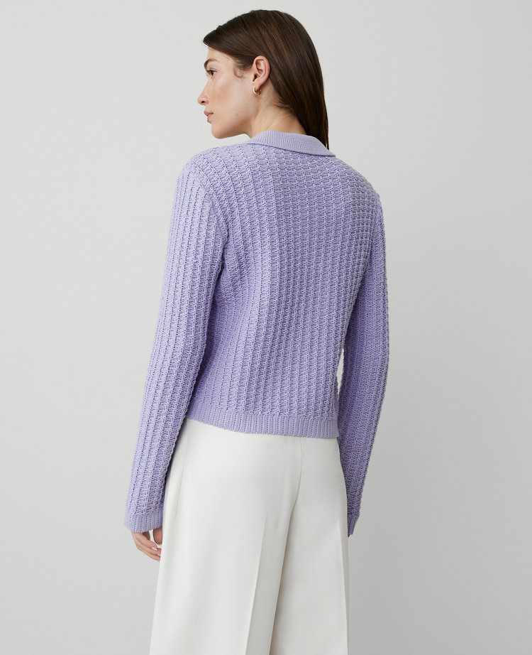 Petite Stitched Collared Sweater Jacket carousel Product Image 2