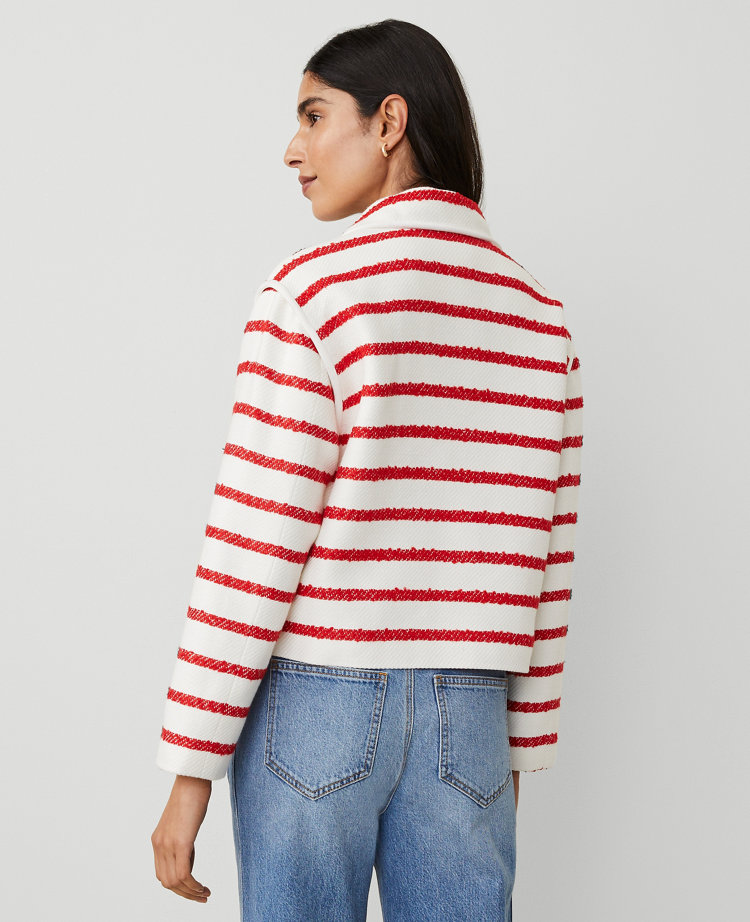 Petite Tweed Oversized Double-Breasted Jacket
