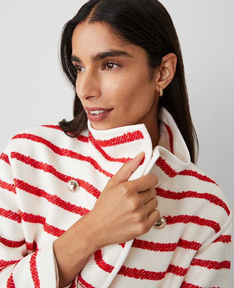 Petite Tweed Oversized Double-Breasted Jacket