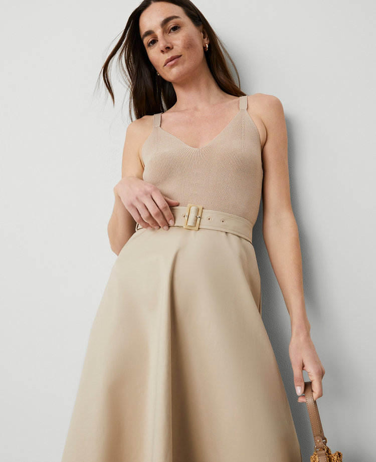 Petite Mixed Media Sweater Dress