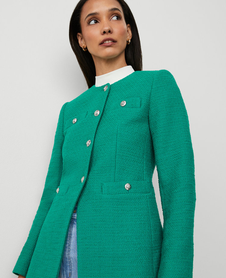 Petite Tweed Split Hem Jacket