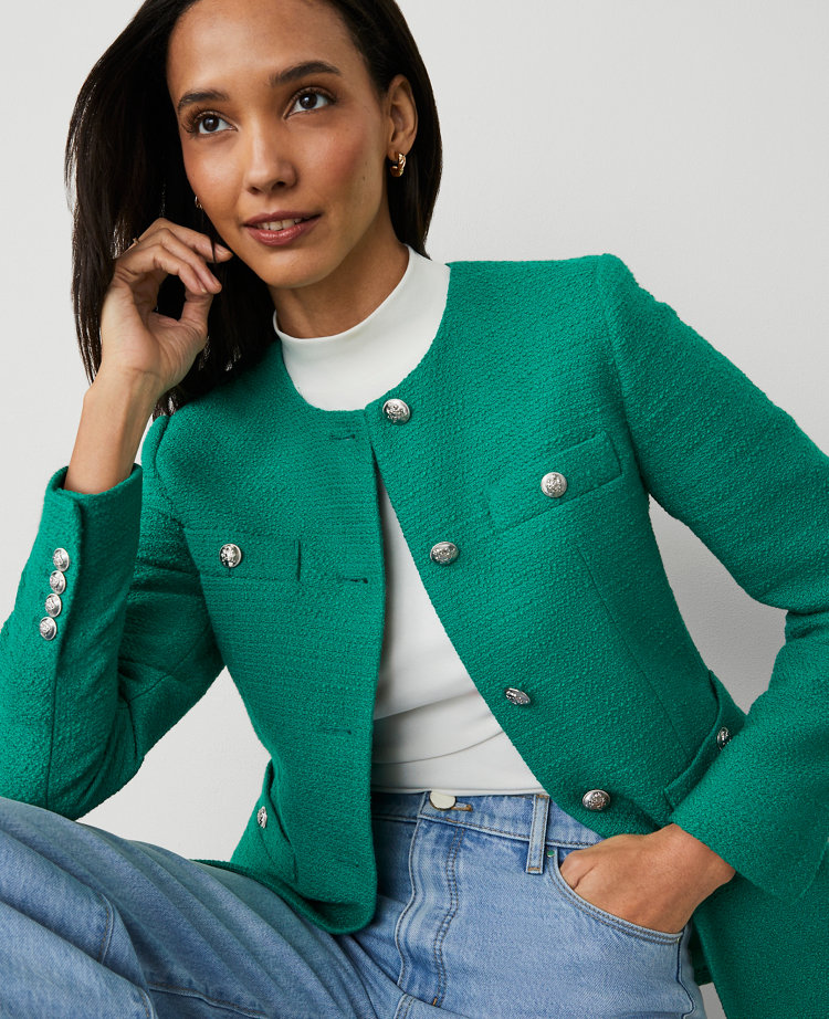 Petite Tweed Split Hem Jacket