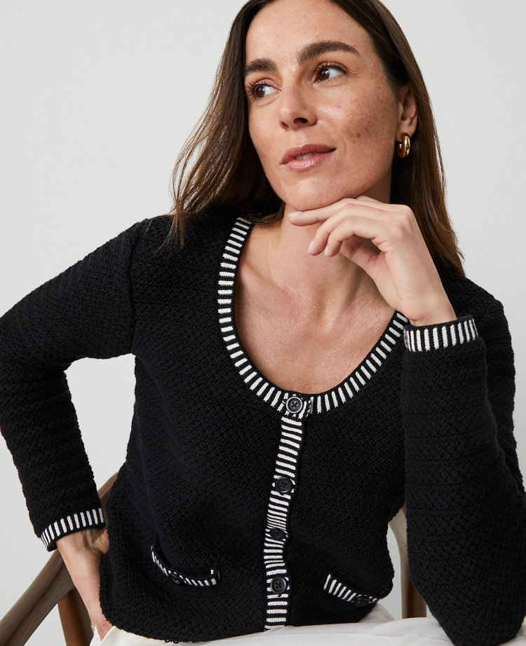 Petite Geo Stitch Sweater Jacket