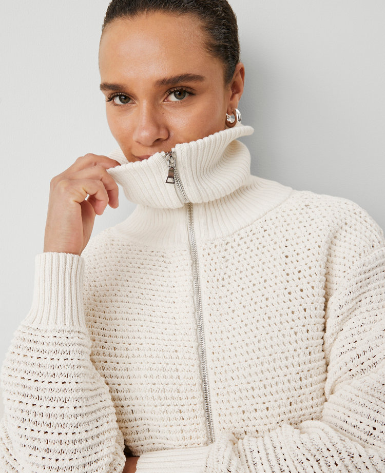 Petite Weekend Collection Open-Stitch Bomber Jacket