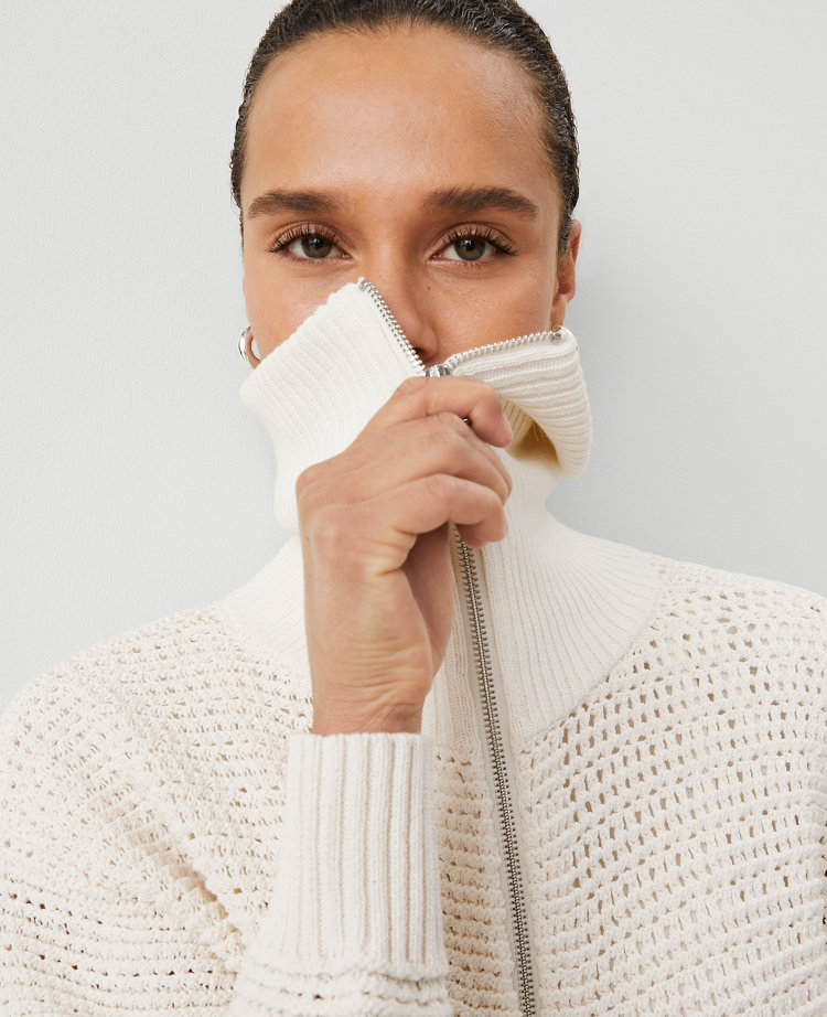 Petite Weekend Collection Open-Stitch Bomber Jacket