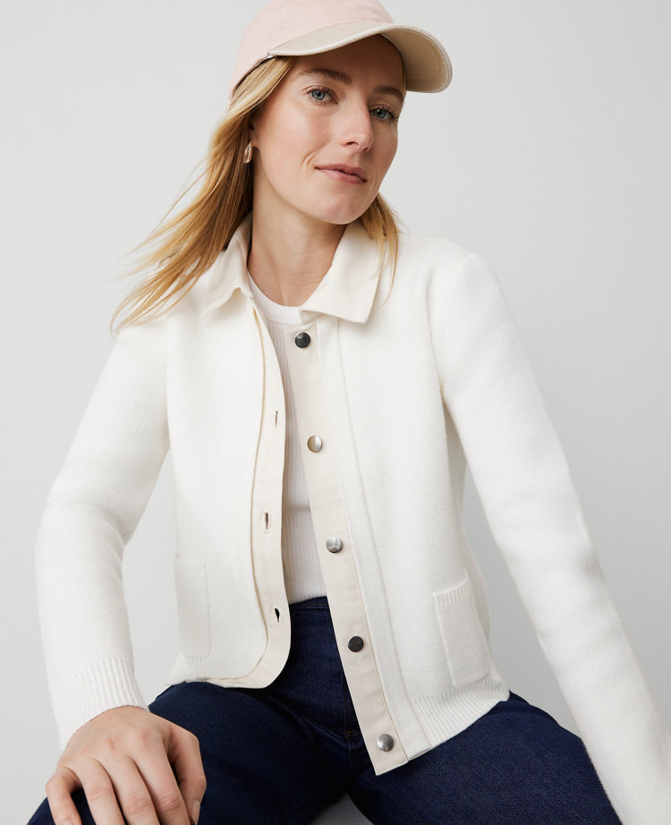 Petite Weekend Collection Denim Sweater Jacket