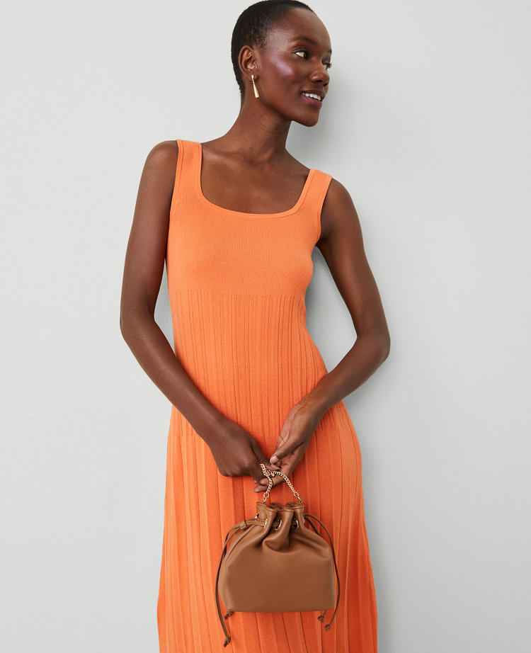 Petite Pleated Sweater Tank Dress