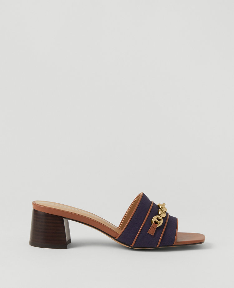 Chain Flare Block Heel Sandals