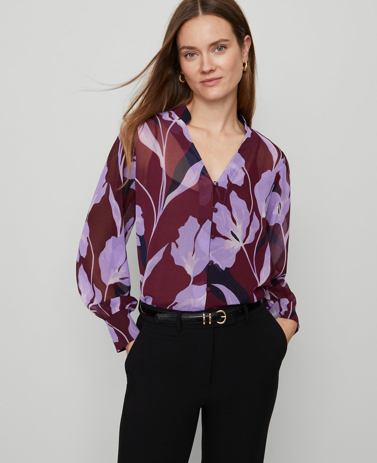 Floral V-Neck Popover