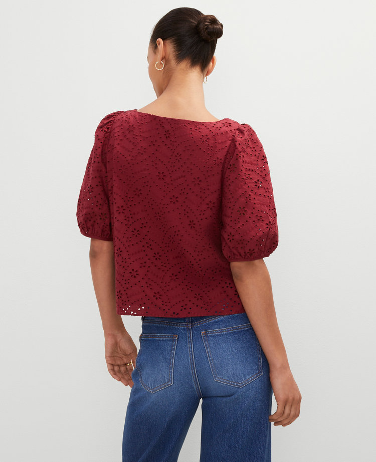 Eyelet Boatneck Popover