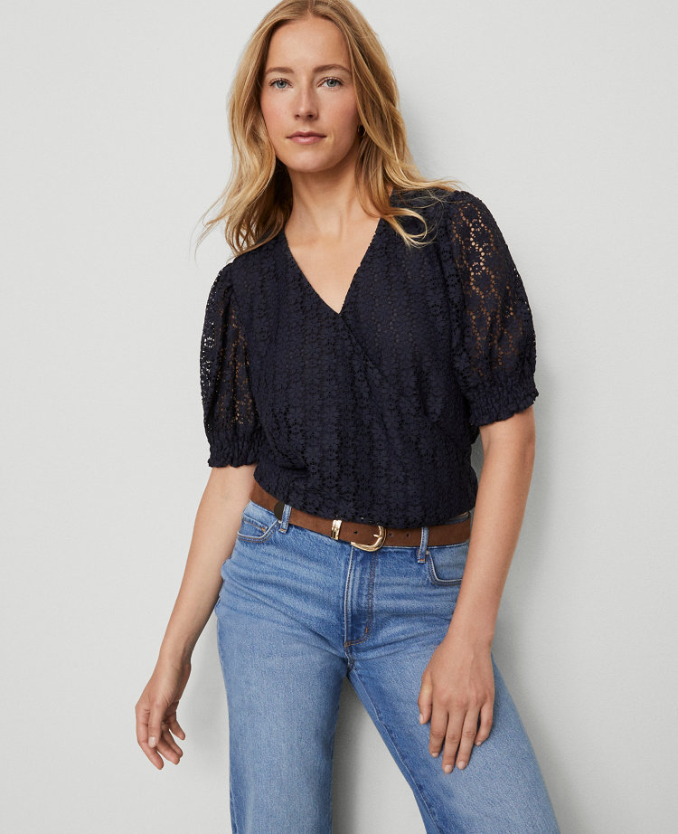 Weekend Collection Lace Wrap Blouse
