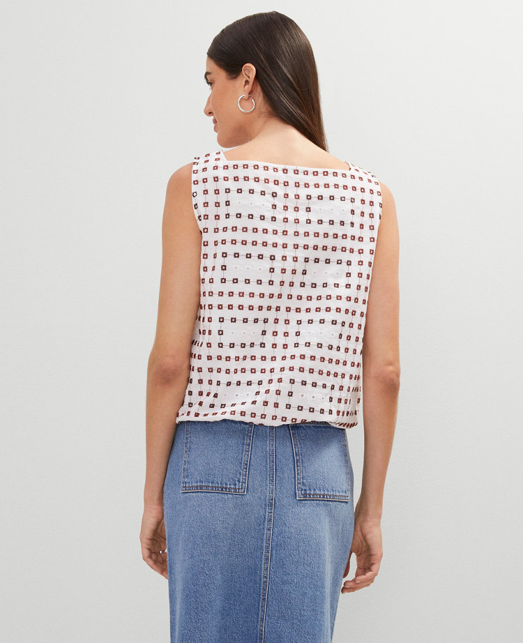 Weekend Collection Eyelet Bubble Hem Top