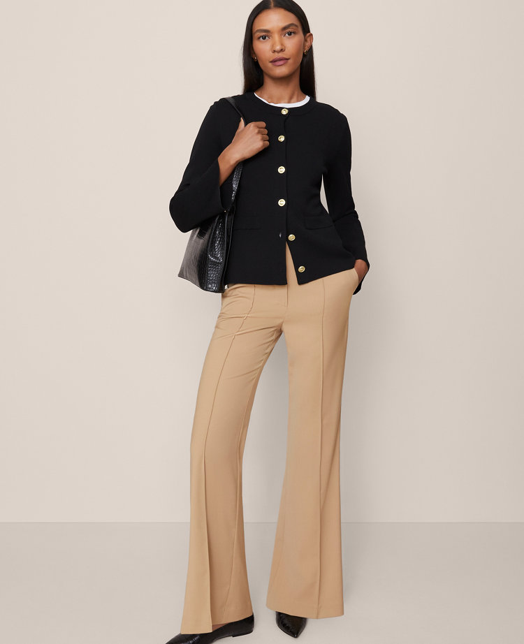 Ann Taylor The Margot Flare Trouser Pant In Brown