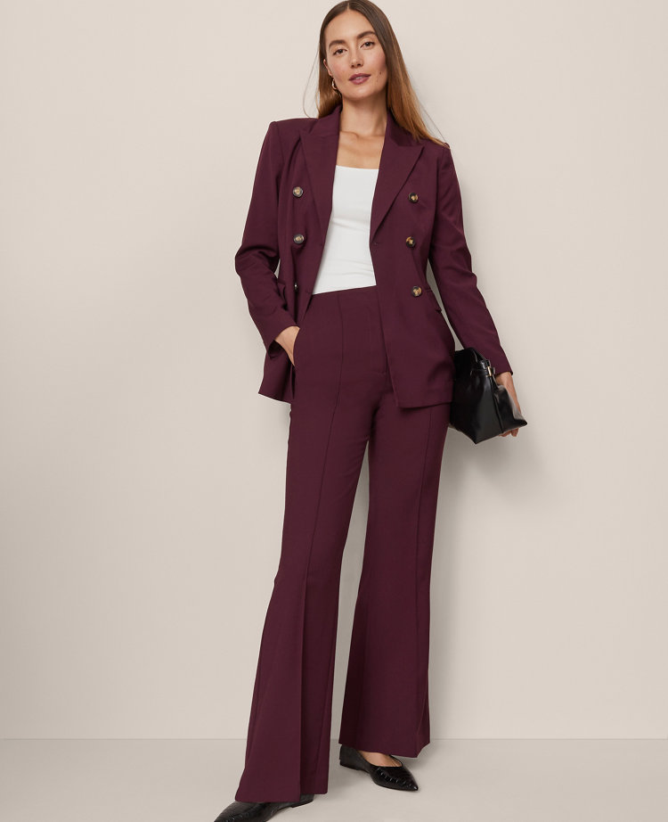Ann Taylor The Margot Flare Trouser Pant In Purple