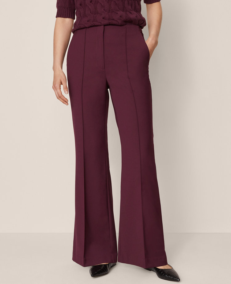 Ann Taylor The Margot Flare Trouser Pant In Purple