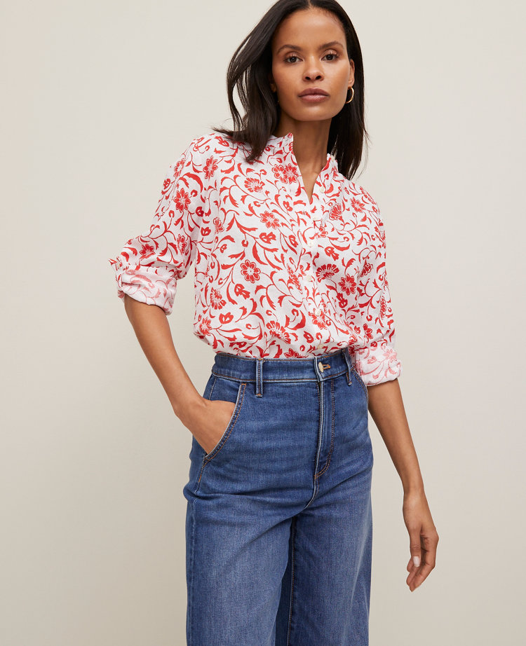 Floral Linen Relaxed Essential Shirt