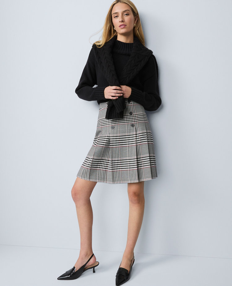 Plaid Pleated Skirt