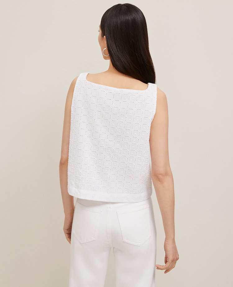 Eyelet Cropped Tank Top