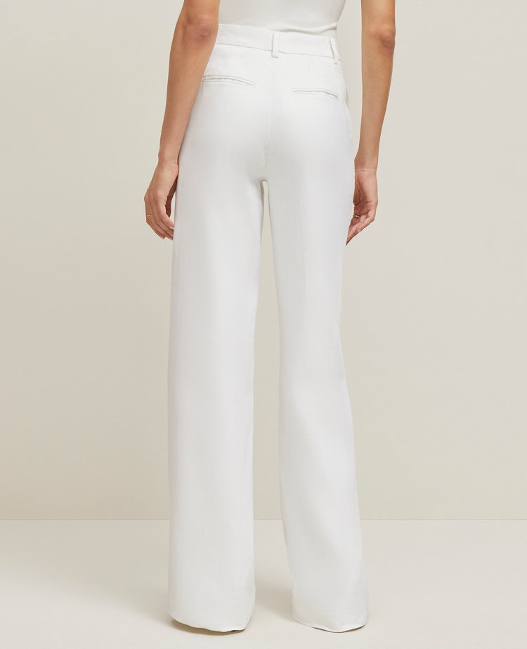 The Wide-Leg Pant in Herringbone Linen Blend — Curvy Fit