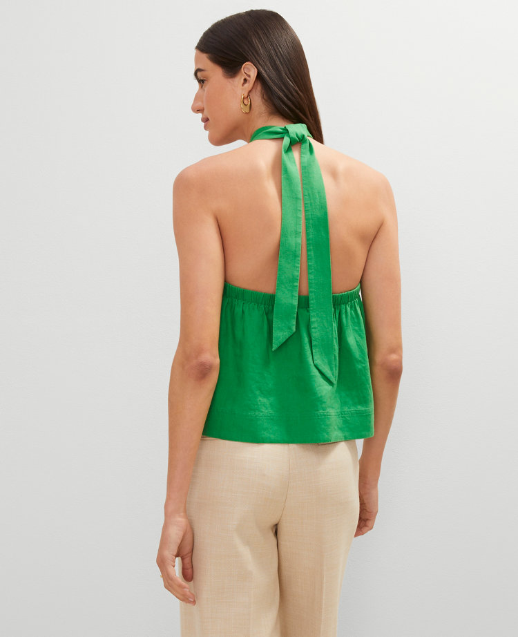 Linen Blend Halter Top