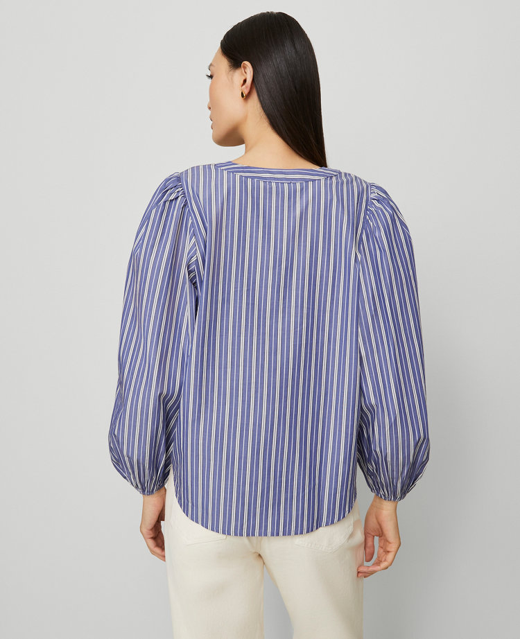 Striped Puff Sleeve Blouse