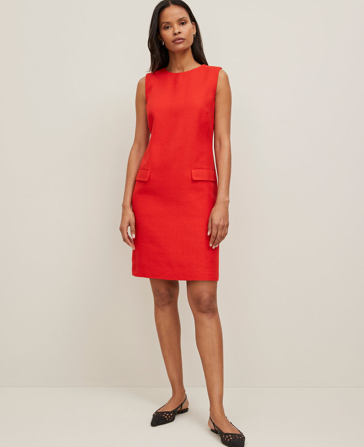 Flap Pocket Shift Dress
