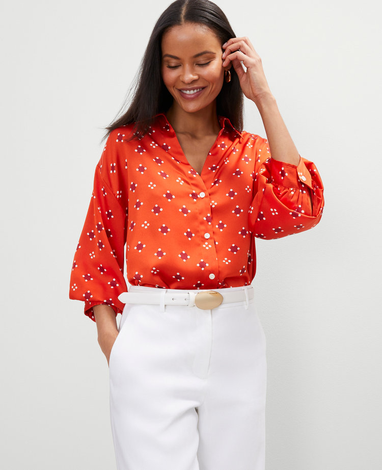 Geo Blouson Sleeve Shirt