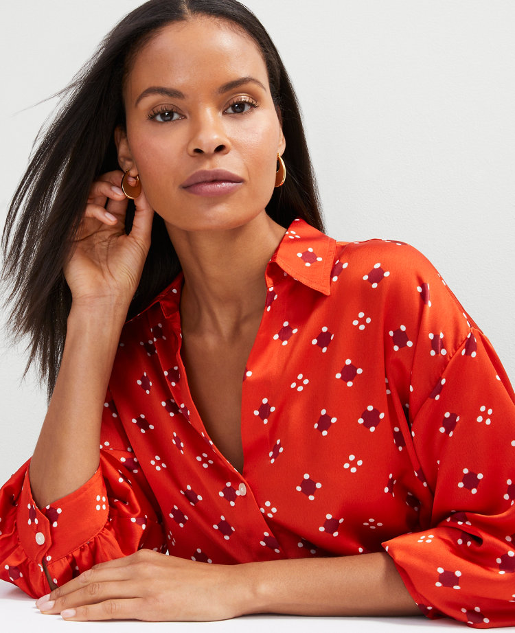 Geo Blouson Sleeve Shirt