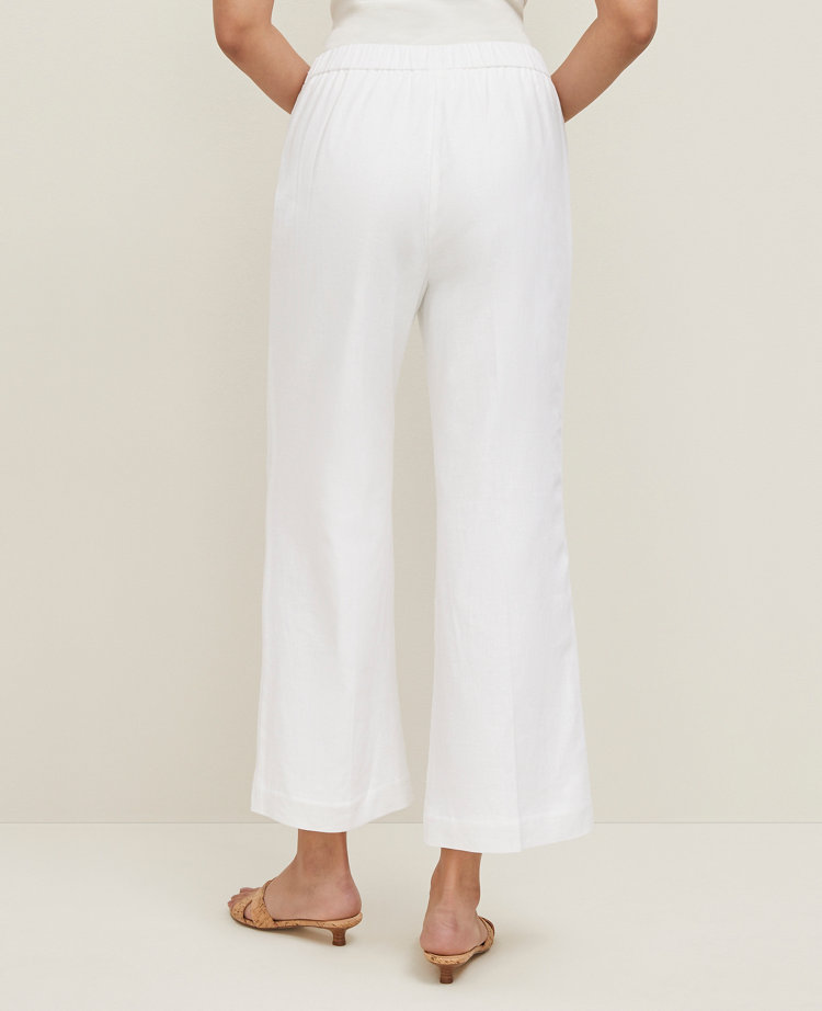 The Petite Flare Ankle Pant in Linen Blend — Curvy Fit