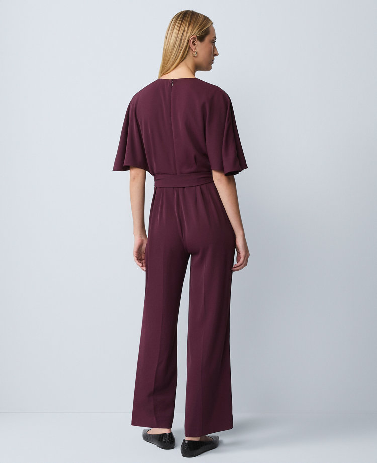 Belted Crew Neck Jumpsuit
