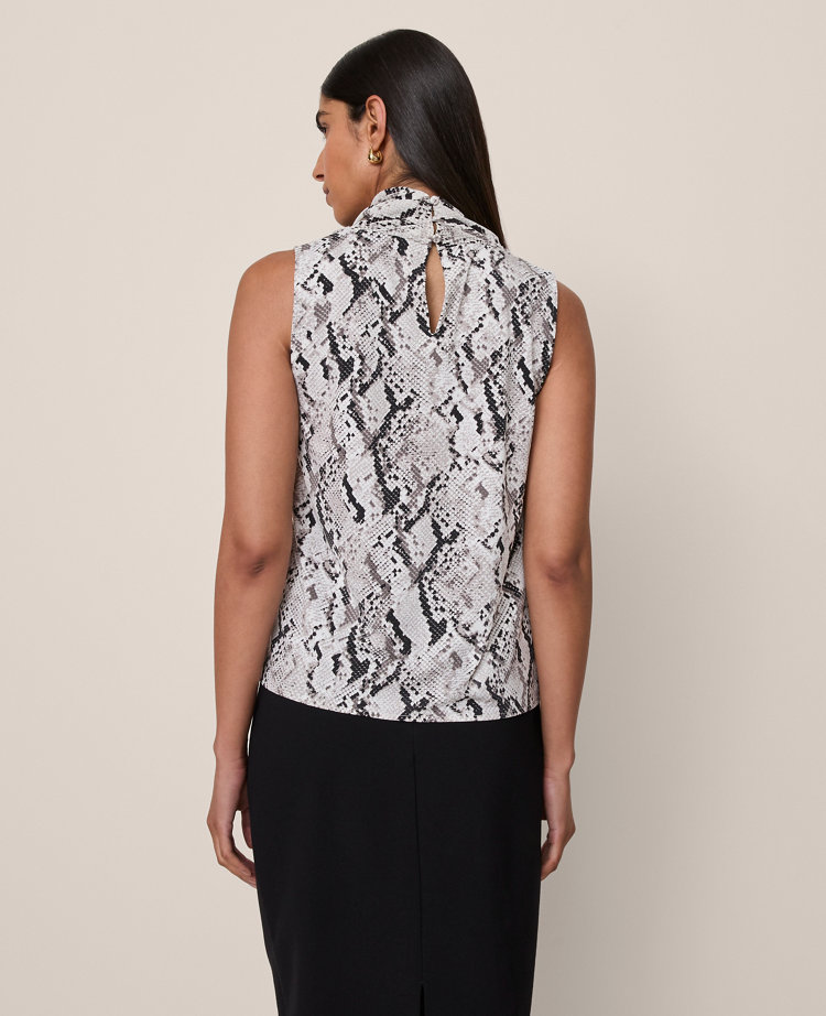 Snake Print Cowl Neck Blouse